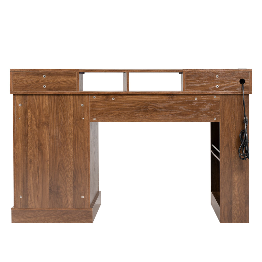 Dark walnut farmhouse desk assembly dimension reference