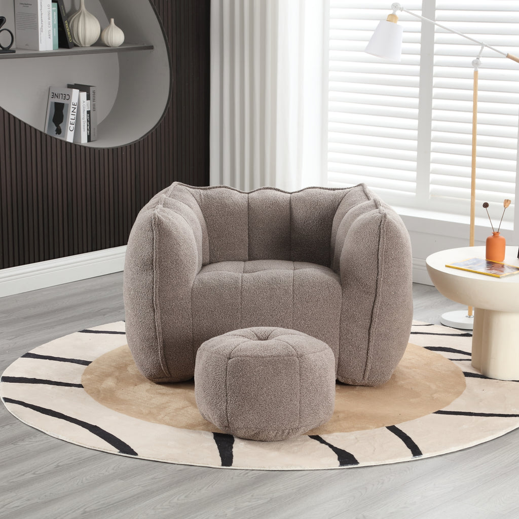 Bean bag chair with high-resilience foam — angle view