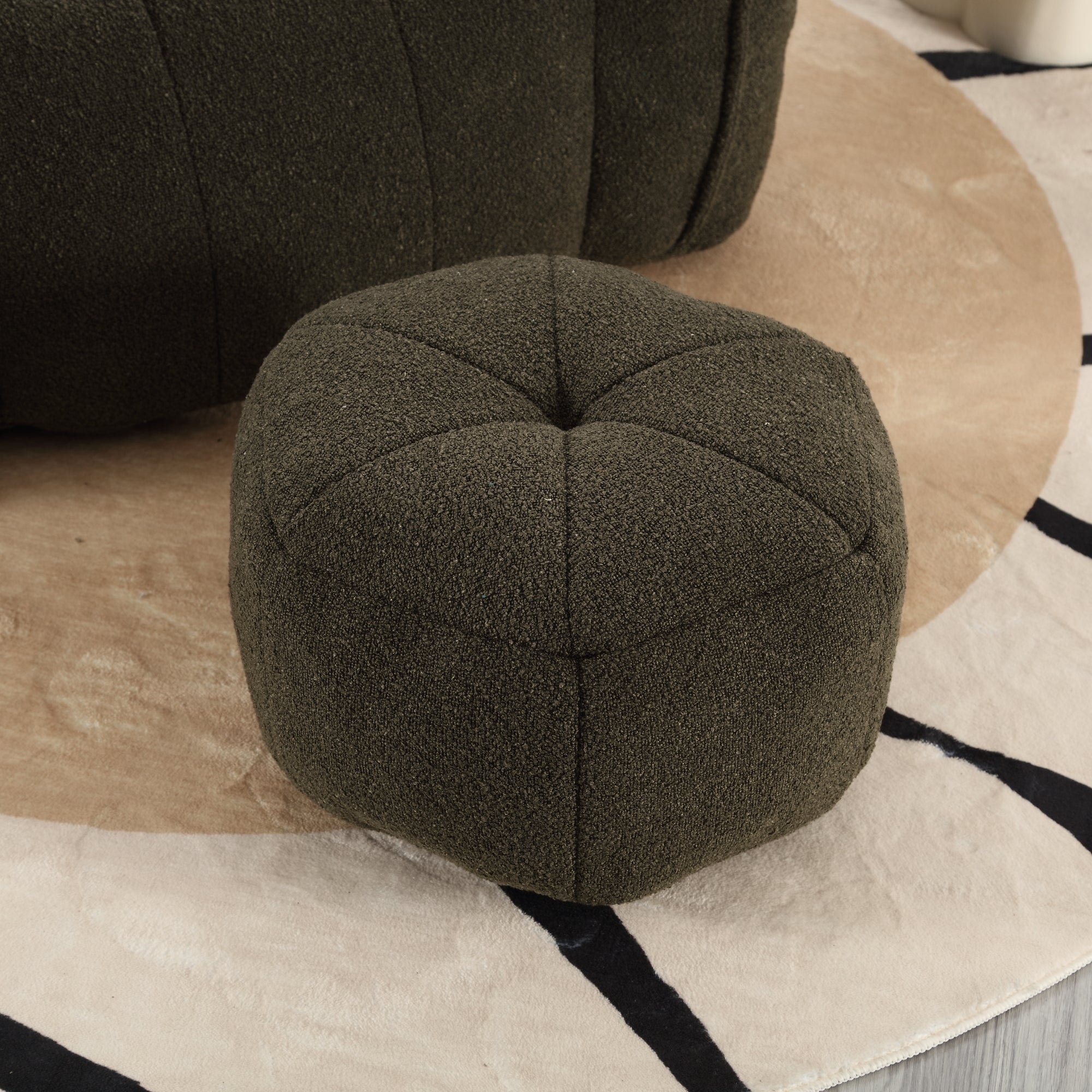 Olive green bean bag chair lifestyle photo