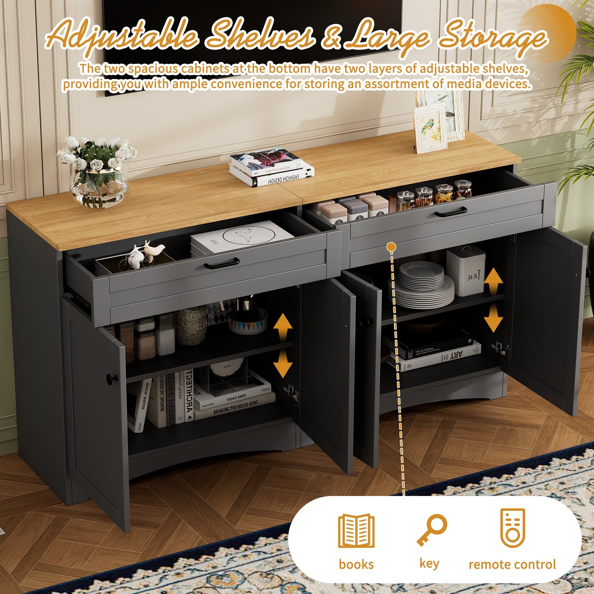 3-Piece Farmhouse Entertainment Center — for TVs Up to 70"