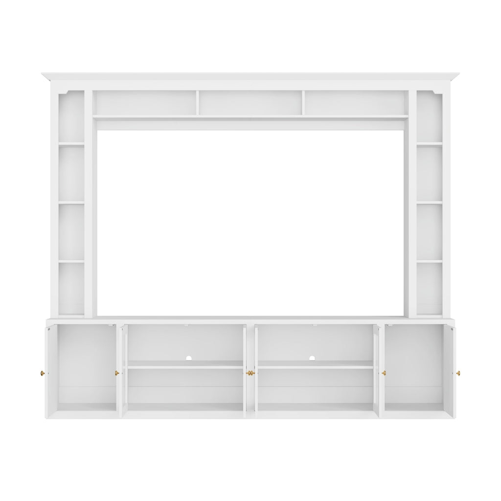 92" Entertainment Center Wall Unit with Glass Doors — for TVs Up to 80"