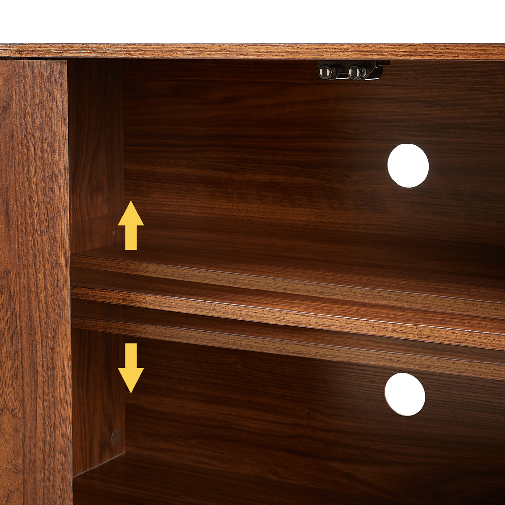 Contemporary sideboard adjustable shelf interior