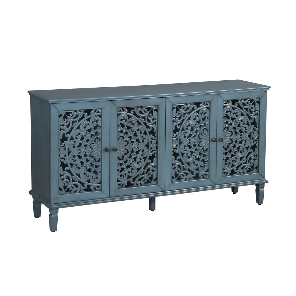 Antique blue farmhouse sideboard entryway storage