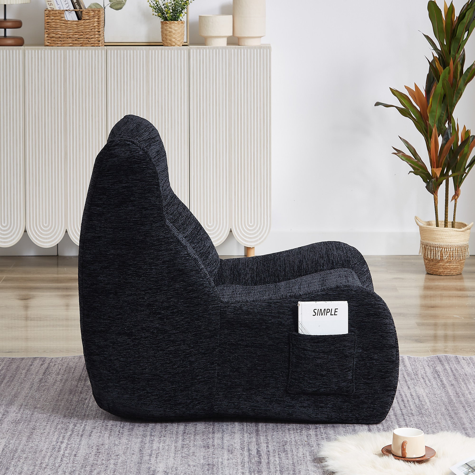 Bean bag chair high-resilience foam fill comfort detail