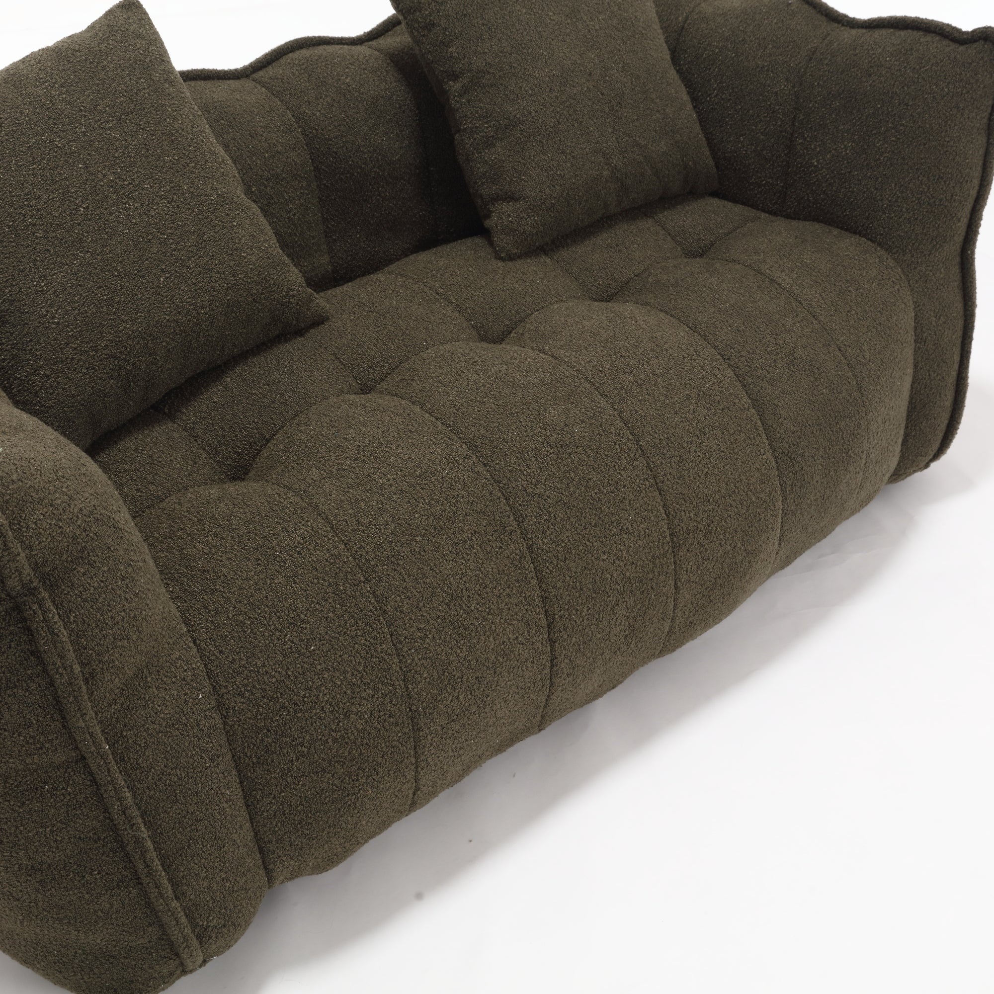 Olive green chenille bean bag for two — product image