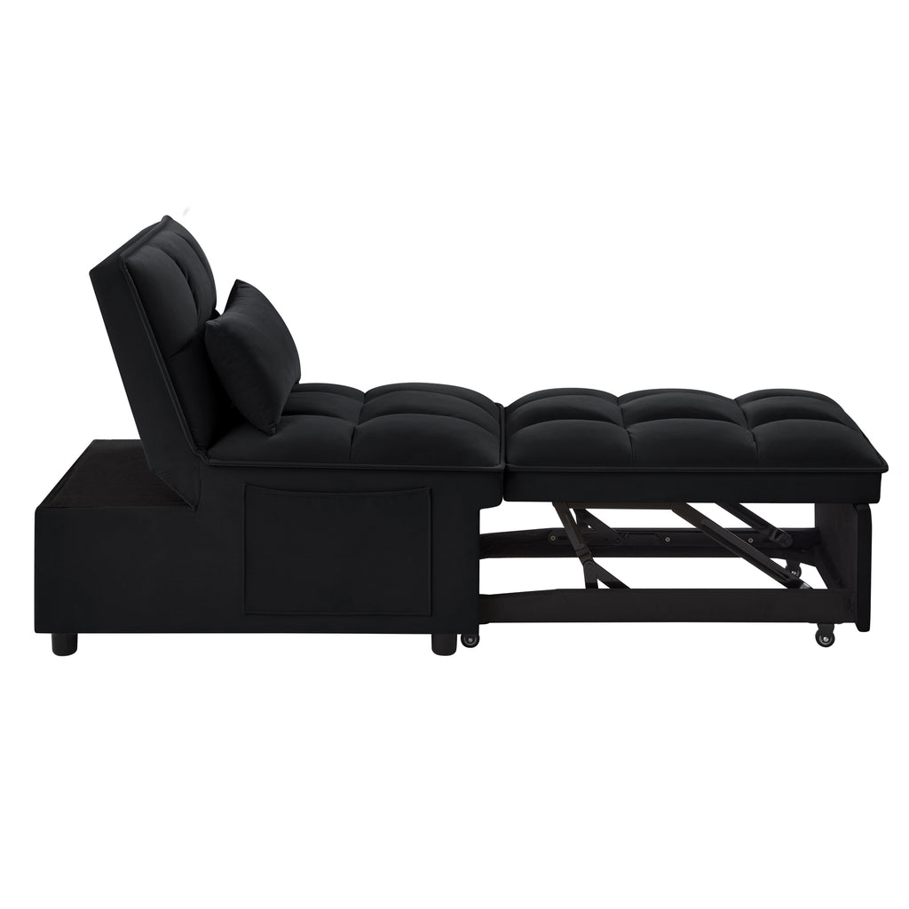 Black sofa bed with included pillows
