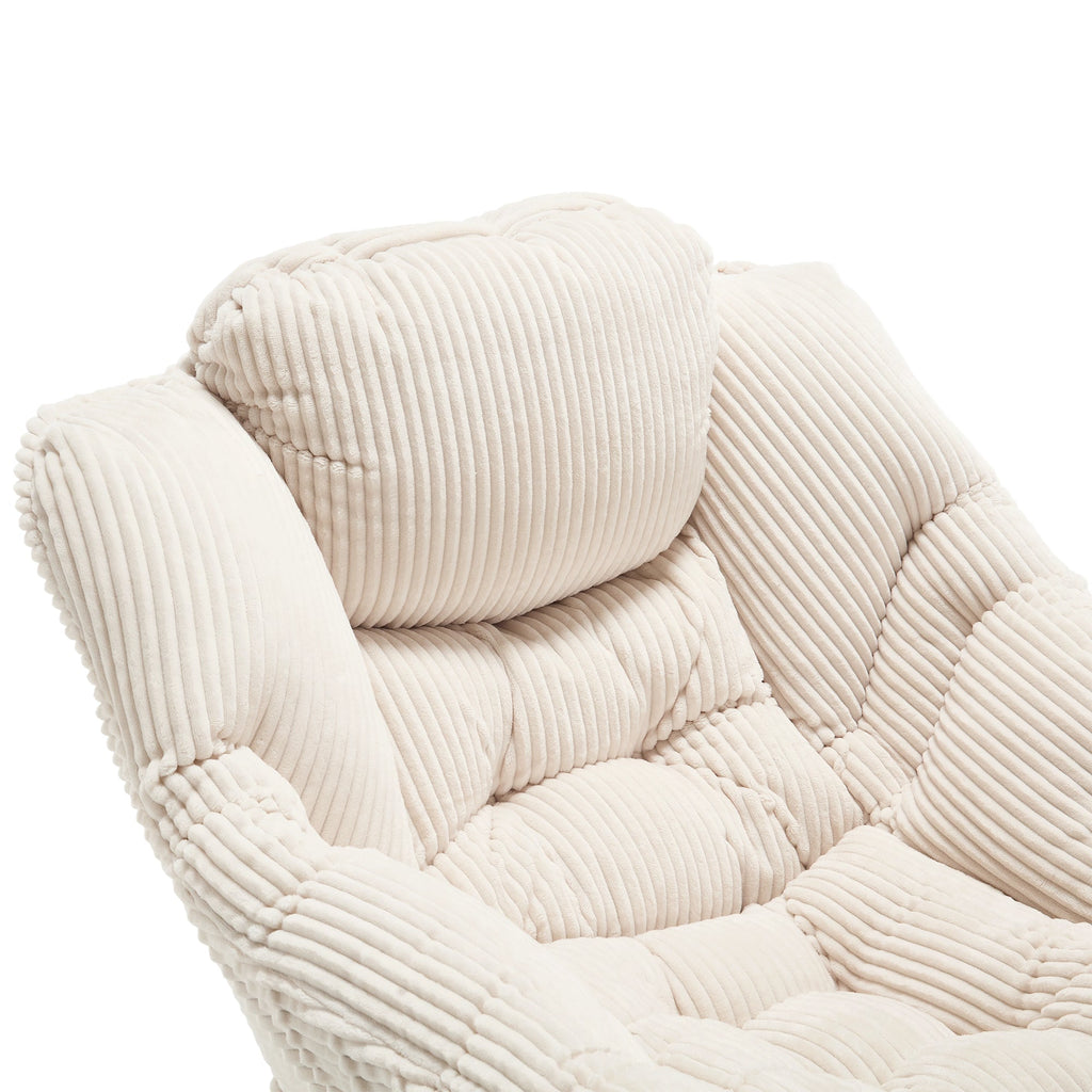 Lazy Lounge Chair with Ottoman — PP Cotton & Side Pocket