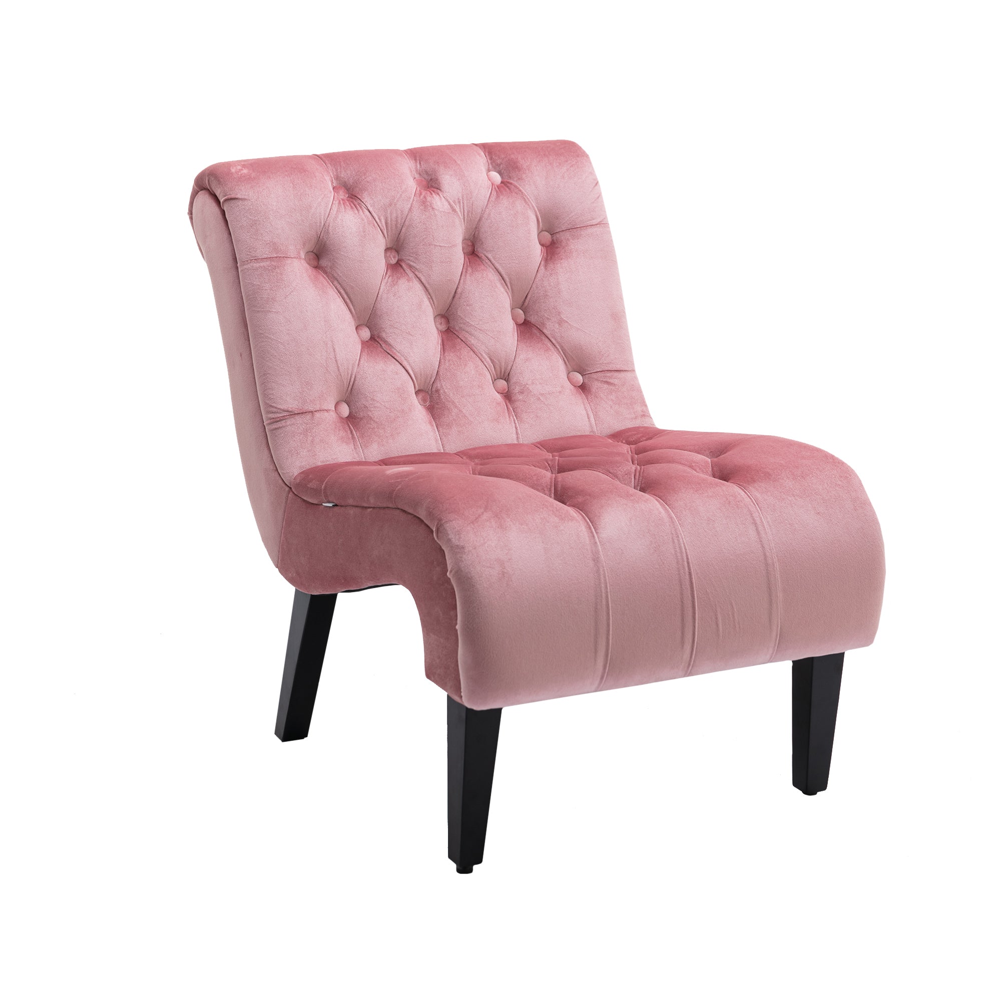 Pink velvet lounge chair lifestyle photo
