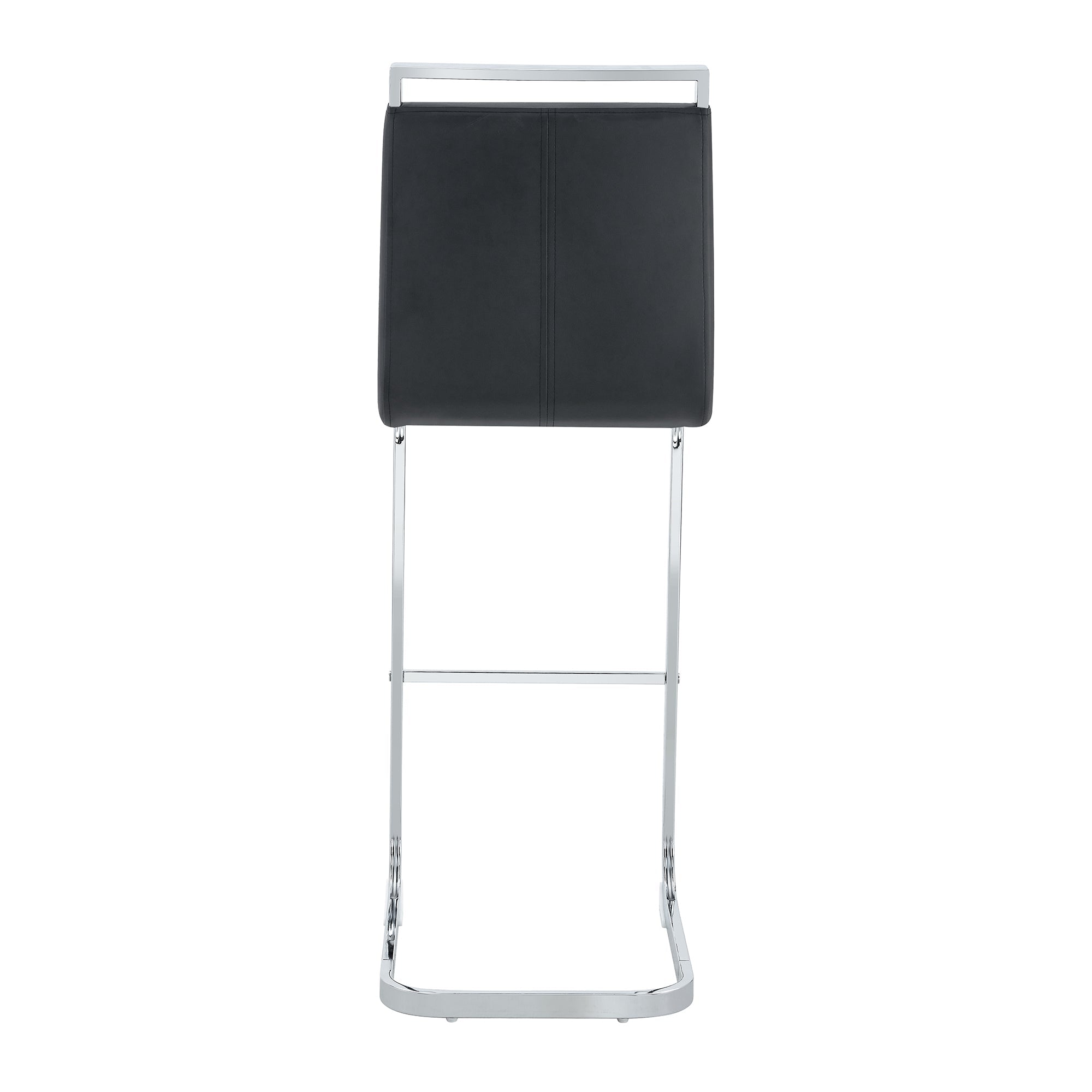 Modern and beautiful bar stool upholstered in PU leather with C-shaped silver metal legs for dining rooms, kitchens, terraces and guest office chairs.(set of 6) (white+PU)