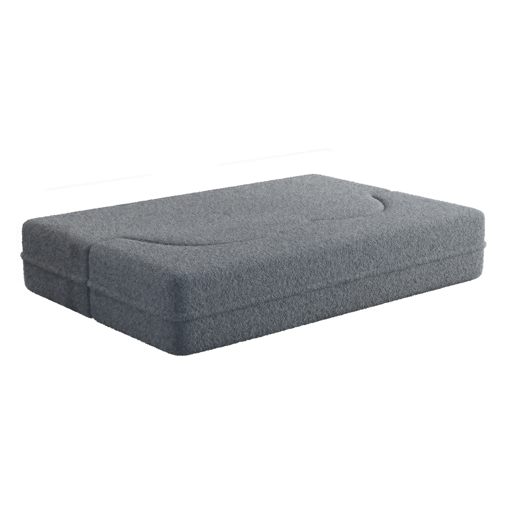 Sherpa Fleece Foldable Floor Sofa Bed — 3-in-1 Full Size, 78" Wide