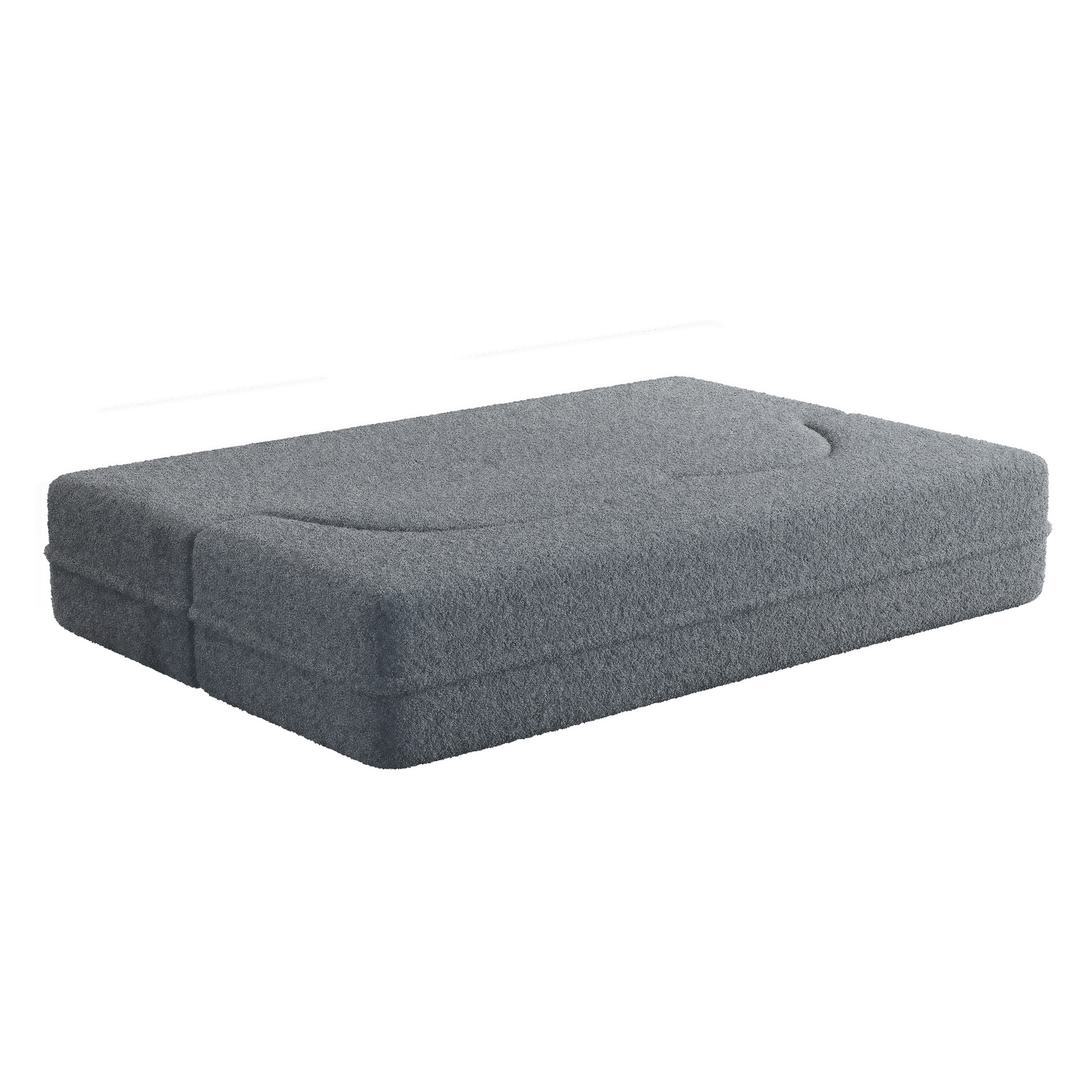 Sherpa Fleece Foldable Floor Sofa Bed — 3-in-1 Full Size, 78" Wide