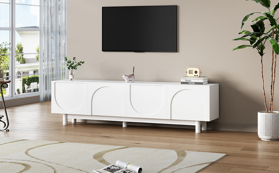 TV Stand with Arch Cabinets — for TVs Up to 78"