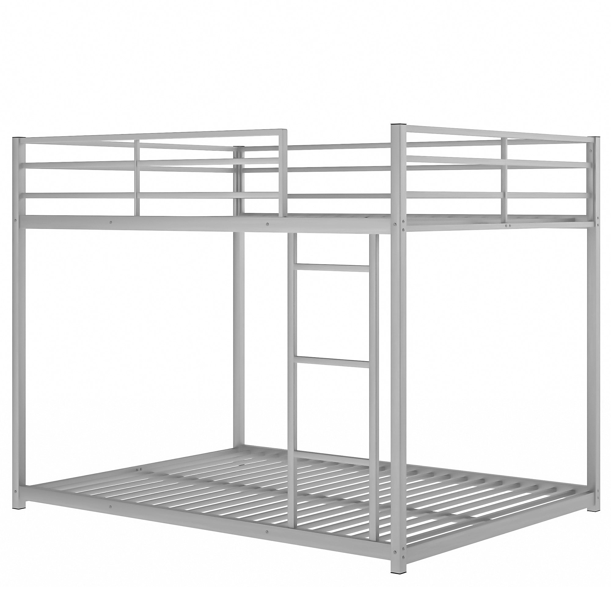 Silver full over full bunk bed upper bunk guardrail safety detail