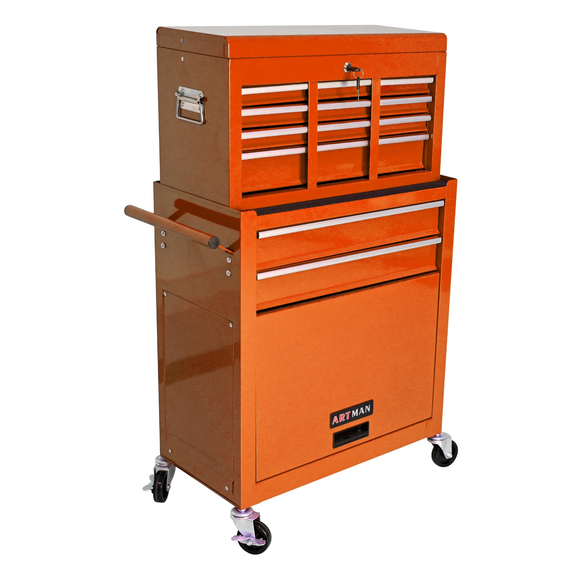 8-Drawer Rolling Tool Chest with Lock — Metal Tool Storage Cabinet