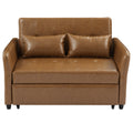 Orisfur Brown Convertible Sleeper Sofa Bed with Adjustable Armchair and 3 USB Ports, 51.57' for Small Spaces
