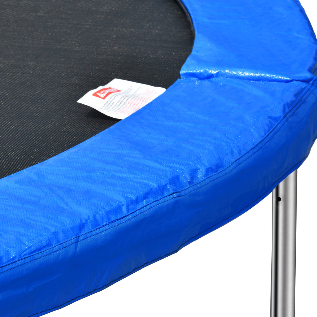 Outdoor backyard trampoline basketball backboard side view
