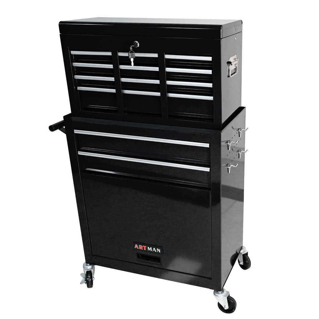 8-Drawer Rolling Tool Chest with Lock — Metal Tool Storage Cabinet