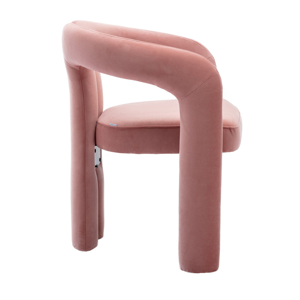 Velvet Barrel Accent Chair Set of 2 — Wood Legs