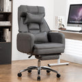 Dark grey swivel ergonomic office chair — front view