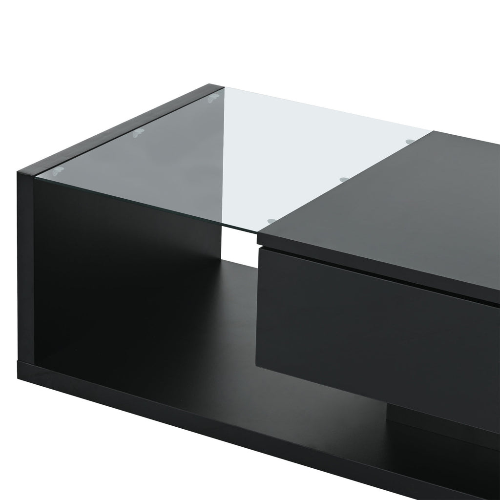 Black UV gloss coffee table side profile view