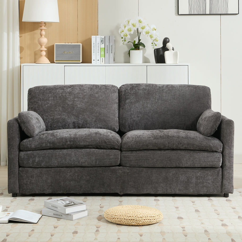 Gray loveseat deep seating cushion detail