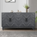 Taupe grey vintage buffet sideboard four doors — front view
