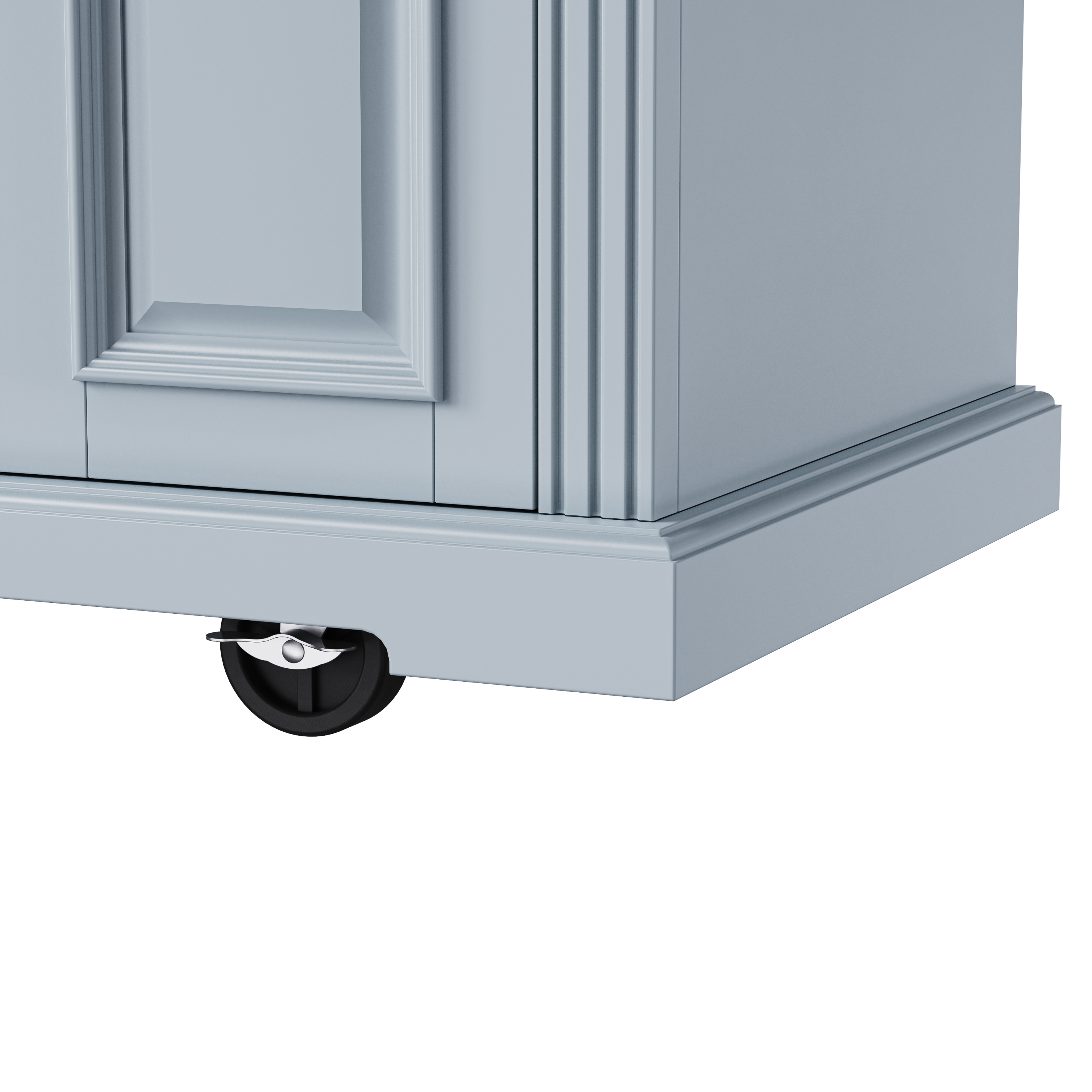 K&K 54inch Large Kitchen Island with Rubber Wood Drop Leaf, Embossed Texture Rolling Kitchen Cart on 4 Wheels with 4 Doors and 3 Drawers, Kitchen Island with Storage for Kitchen, Dining Room,Black