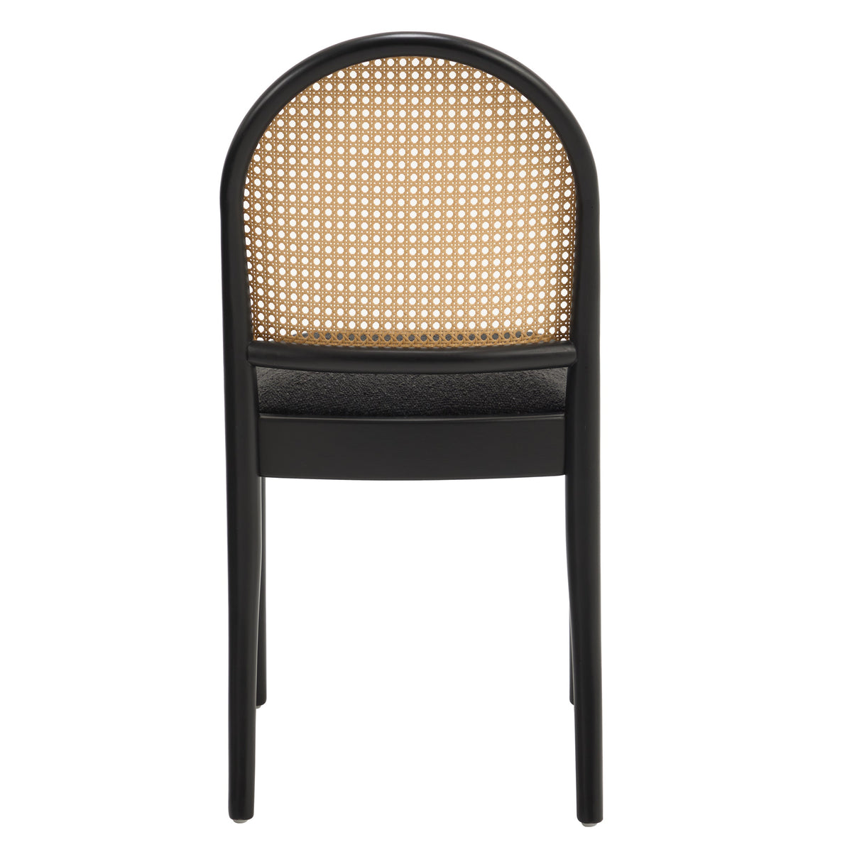 Rattan Dining Chairs Set of 2, Upholstered Linen Dining Room Chairs with Backrests, Modern Kitchen Chairs with Wood Legs for Dining Room, Beige