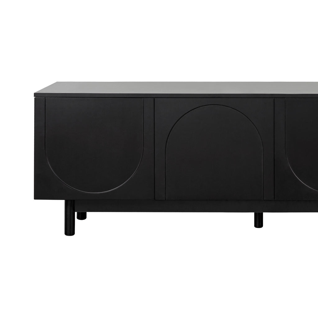Black media console full product photo