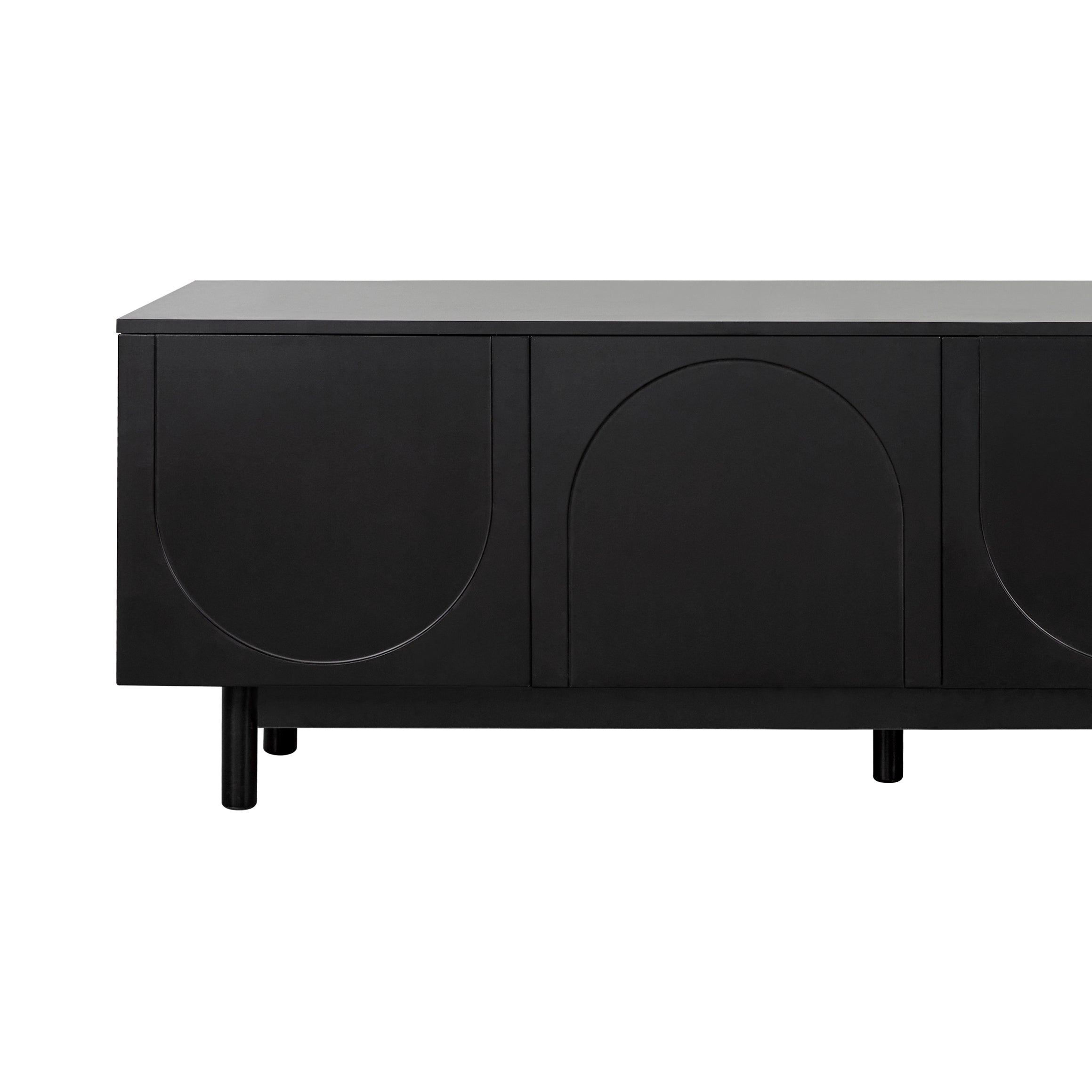 Black media console full product photo