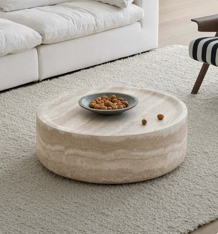 Round coffee table scratch-resistant waterproof surface detail