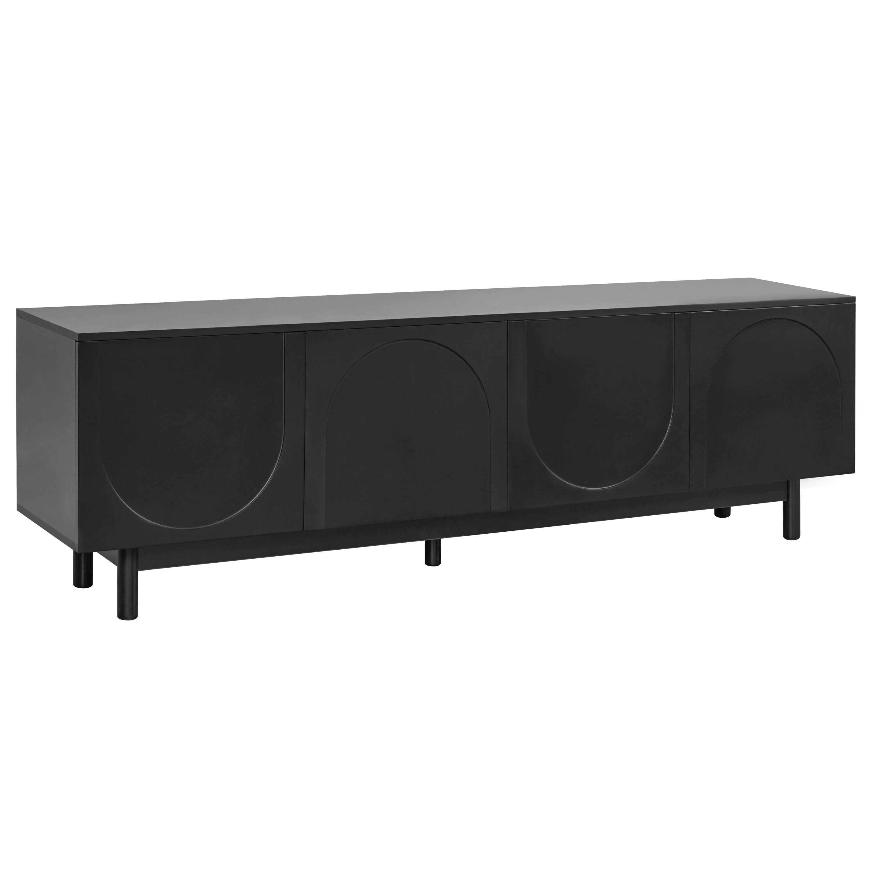 Black arch TV stand tabletop view