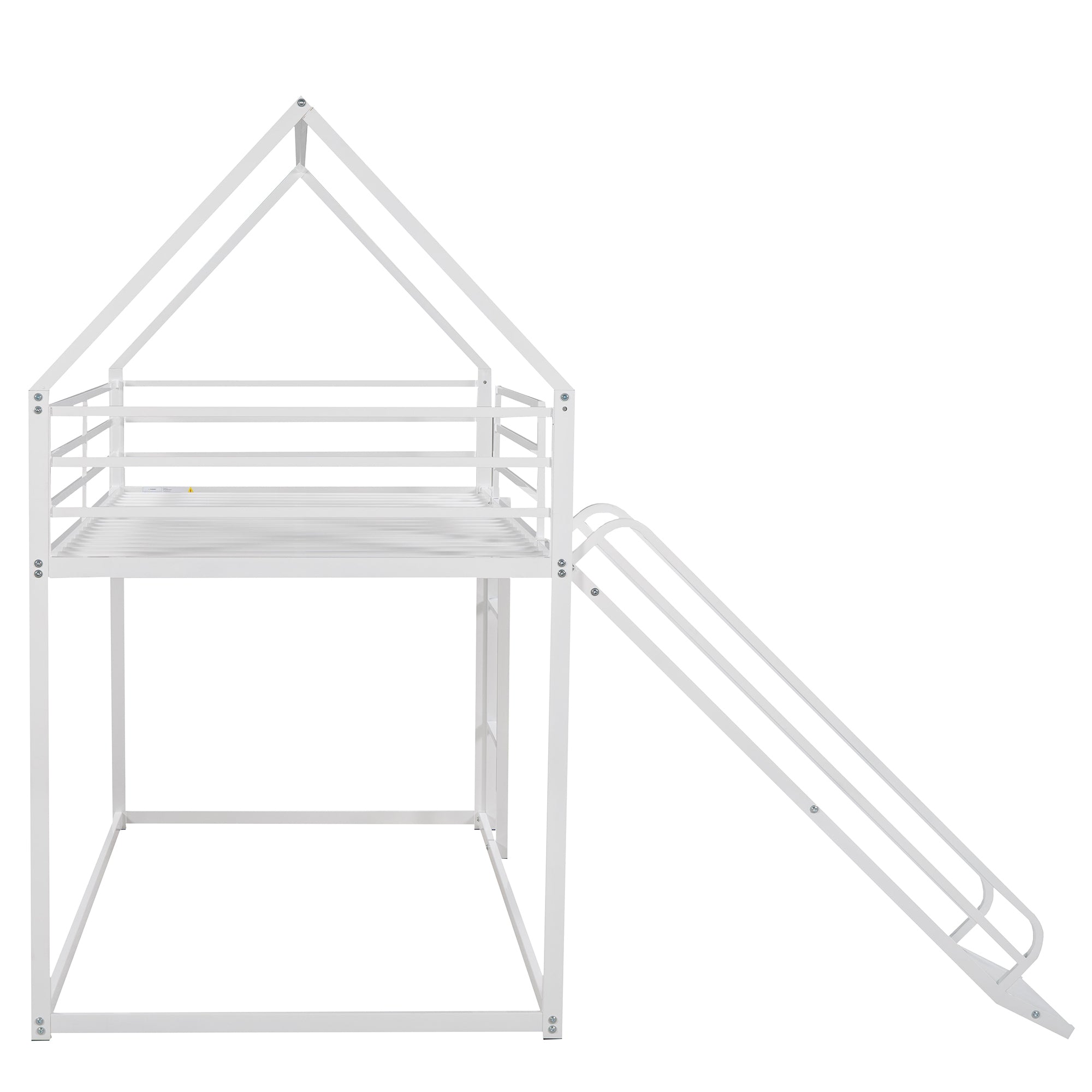 Convertible slide and ladder mounted on bunk bed frame