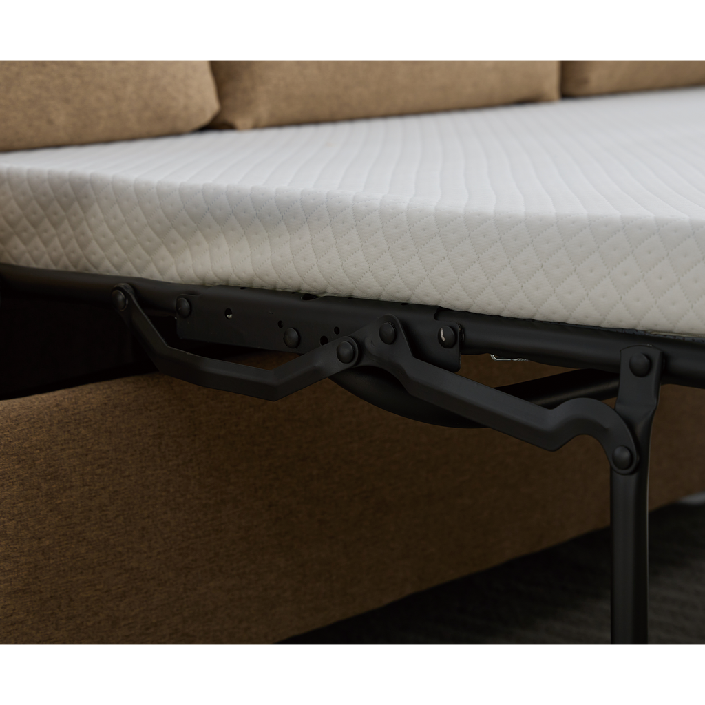 [NEW ARRIVED] [VIDEO PROVIDED] 81.5' 2-in-1 Queen Convertible Sleeper Sofa Bed, Pull Out Couch Bed,3 seater sofa bed,with 3.35' Memory Foam Mattress ,Rivet handrail,Beige(Old sku:W2108S00091)