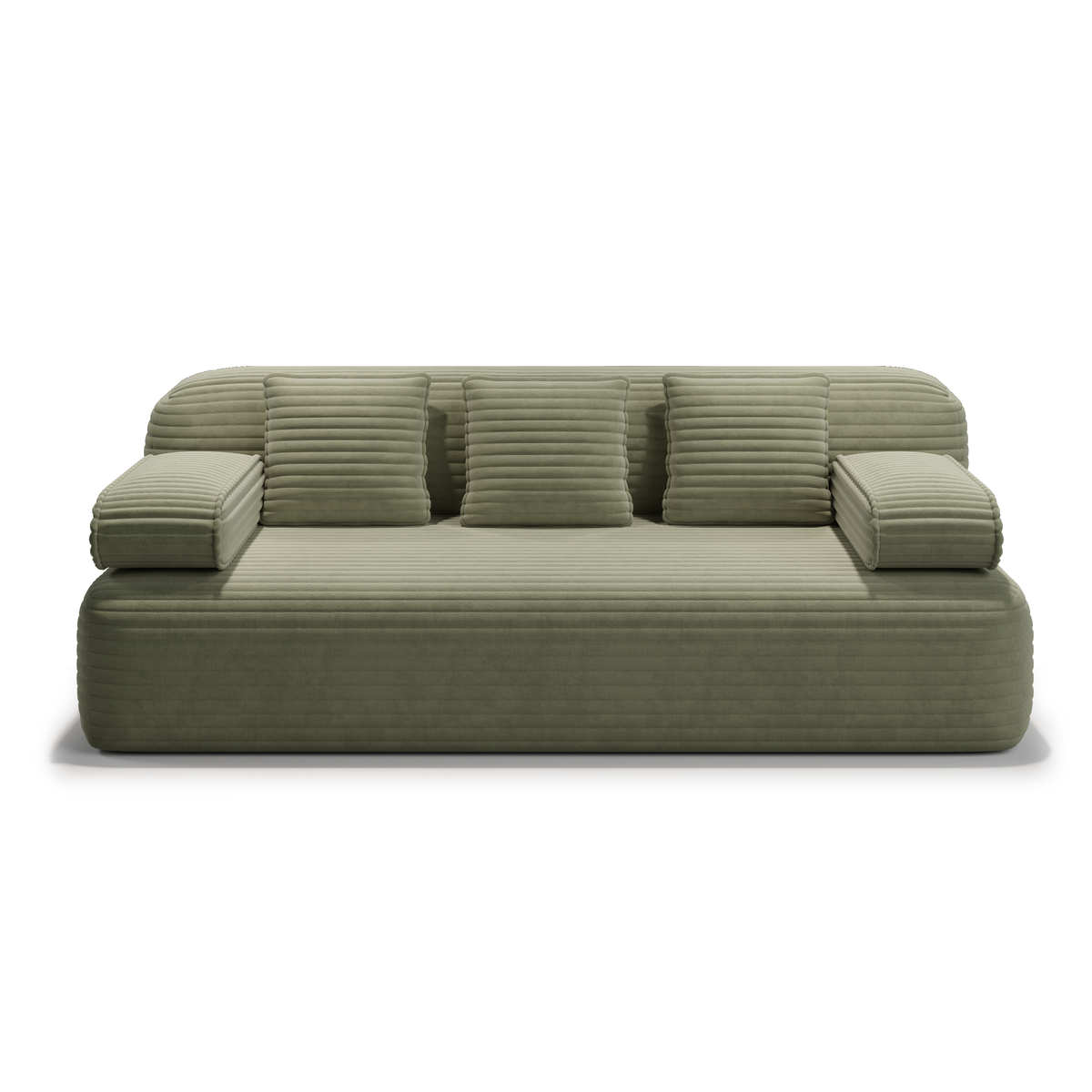 78.7' Frameless Sofa,2-in-1 Convertible Sofa Bed with 3 Pillows – Plush Corduroy Fabric, Multi-Functional 3-Seater Couch for Small Spaces, Apartments and Bedrooms,Beige