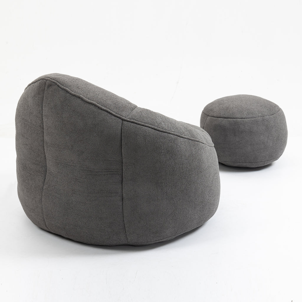 Grey lounge bean bag chair lifestyle setting