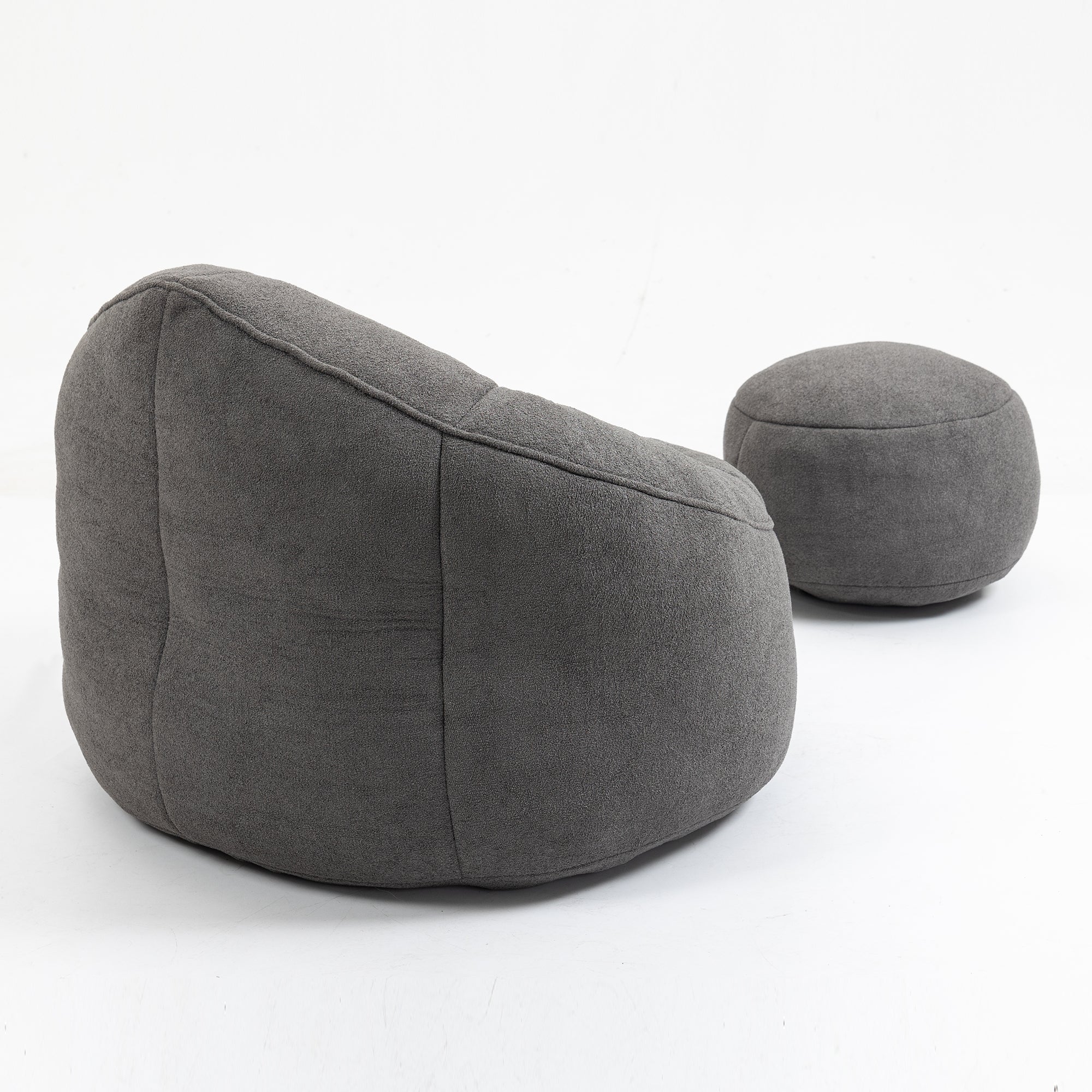 Grey lounge bean bag chair lifestyle setting