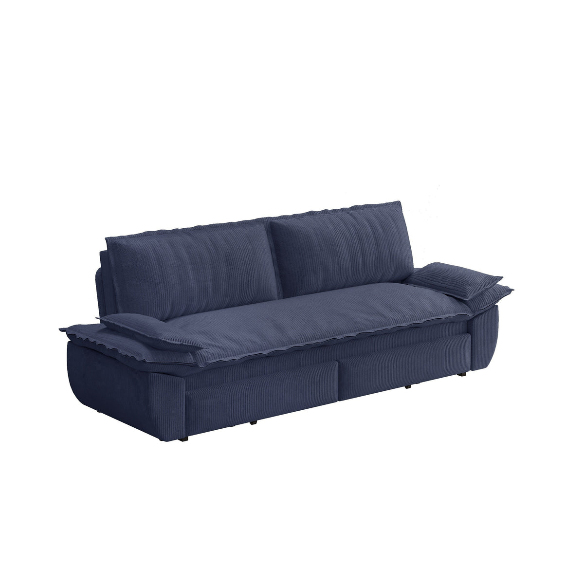 73.2' Queen Pull Out Sofa Bed,3-in-1 Convertible Sleeper Sofa,Multi-Functional Corduroy Loveseat Bed, Grey
