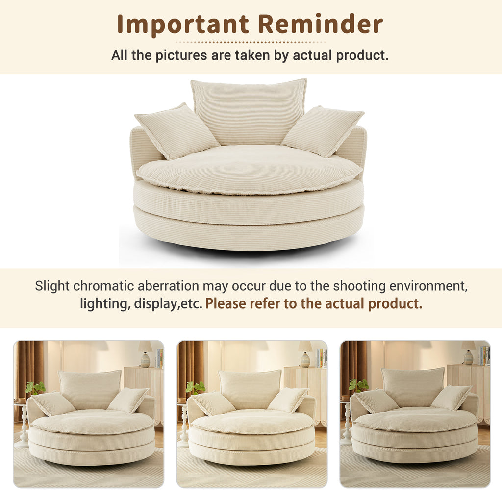 Beige corduroy chair lumbar pillow set