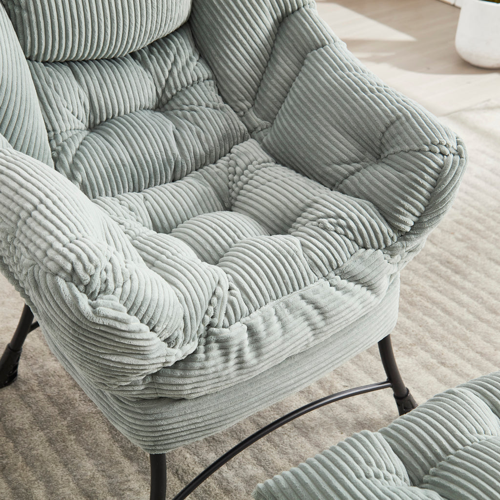 PP cotton lazy chair — soft upholstery close-up