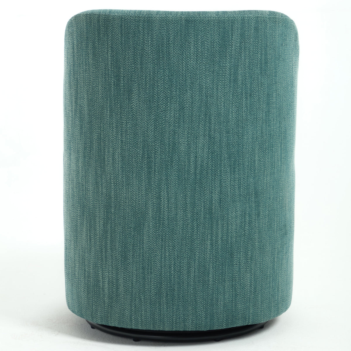 Set Of 1 Upholstered Kitchen & Dining Room Barrel Chair, Mid Century Modern Round Linen Dining Chair, 360 Degree Swivel Comfy Armless Accent Makeup Vanity Side Chair for Bedroom Living Room