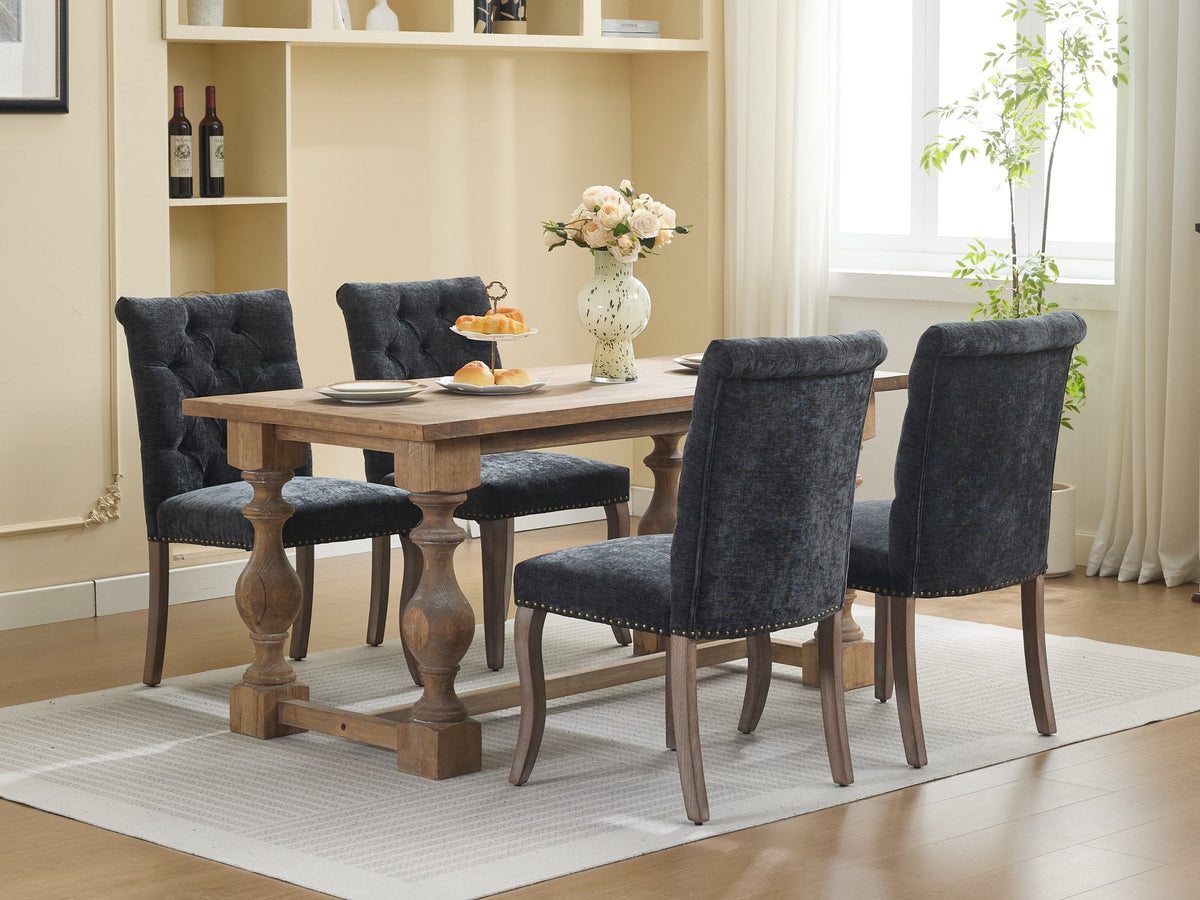 Upholstered Chenille Fabric Accent Dining Chair, Curved Solid Wood Legs, Elegant Tufted Club Dining Room Kitchen Room Arm Dining Chair, Single Pack,Olive Green,SW1895OL