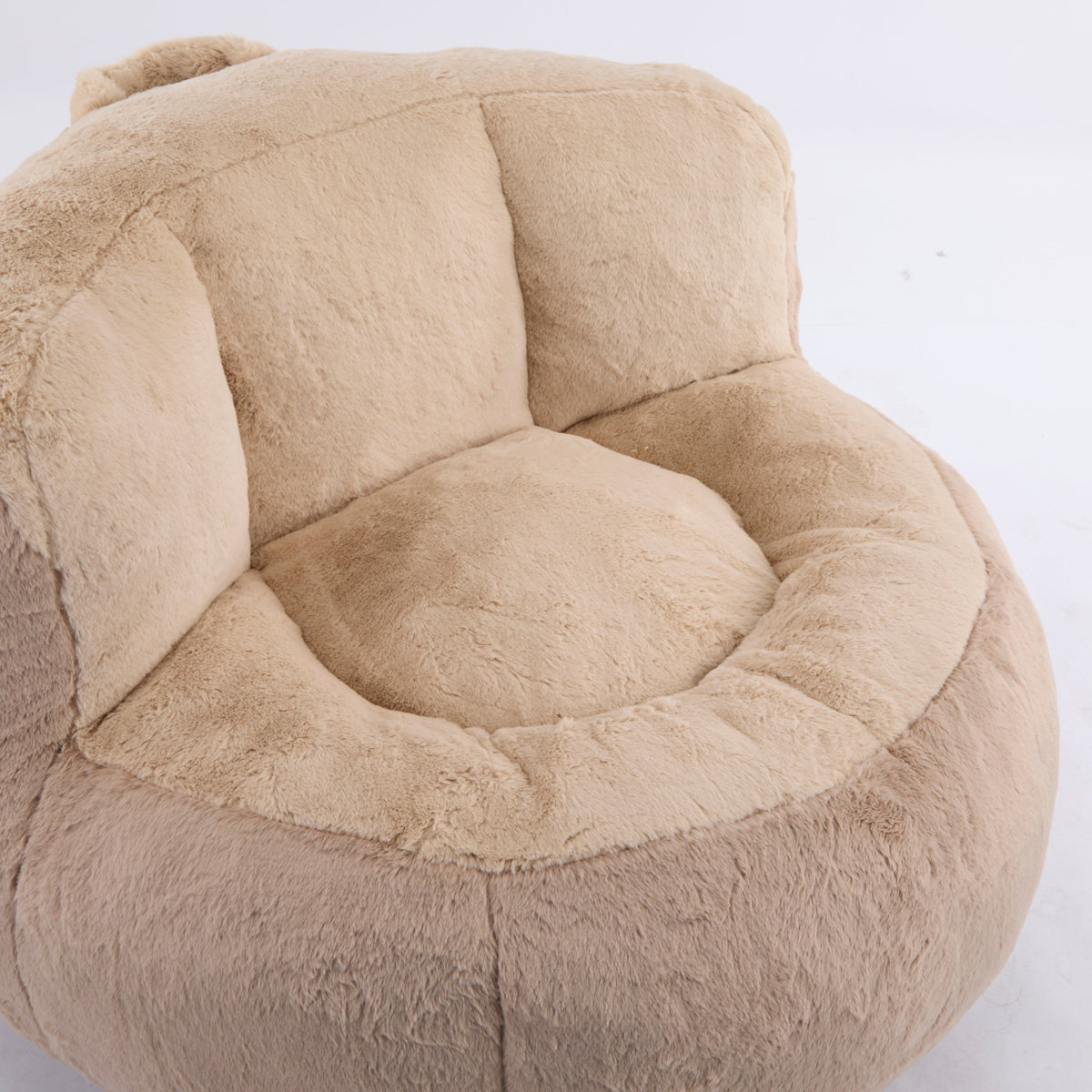 Oversized Bean Bag Chairs,Multicolor Faux Fur Couch Filled with Shredded Sponge,Large Lounger Sofa For Living Room,No Assembly Required , Pink+White+Purple
