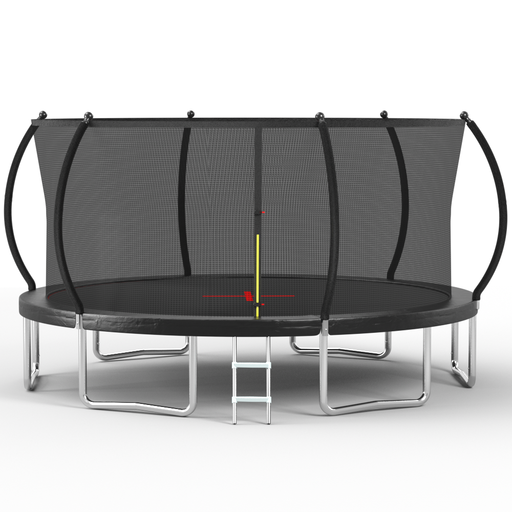 16-Foot Pumpkin-Shaped Trampoline with Safety Enclosure & Ladder
