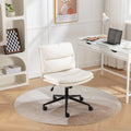White adjustable swivel criss-cross chair — front view