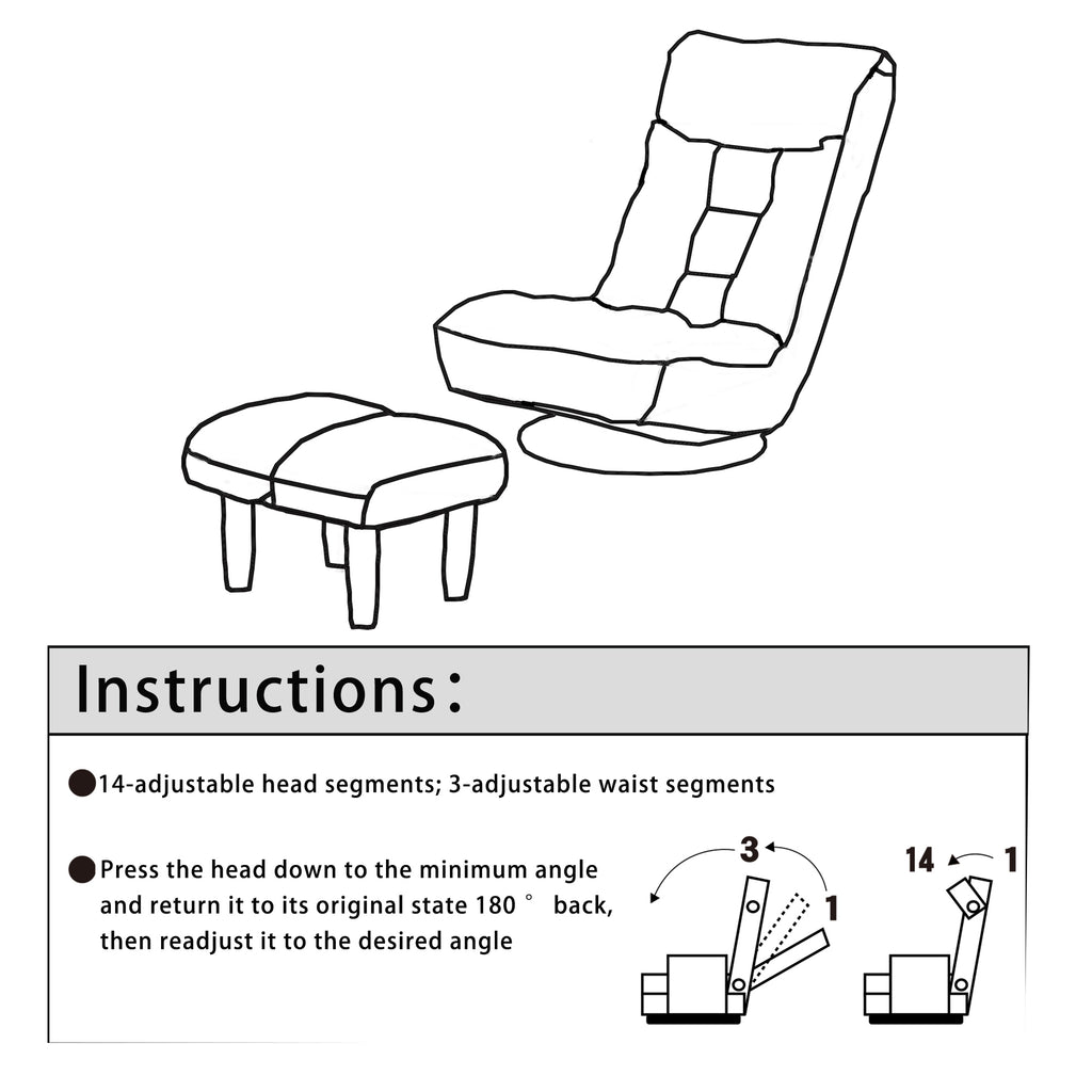 Multi-position back adjustment on white cotton chair