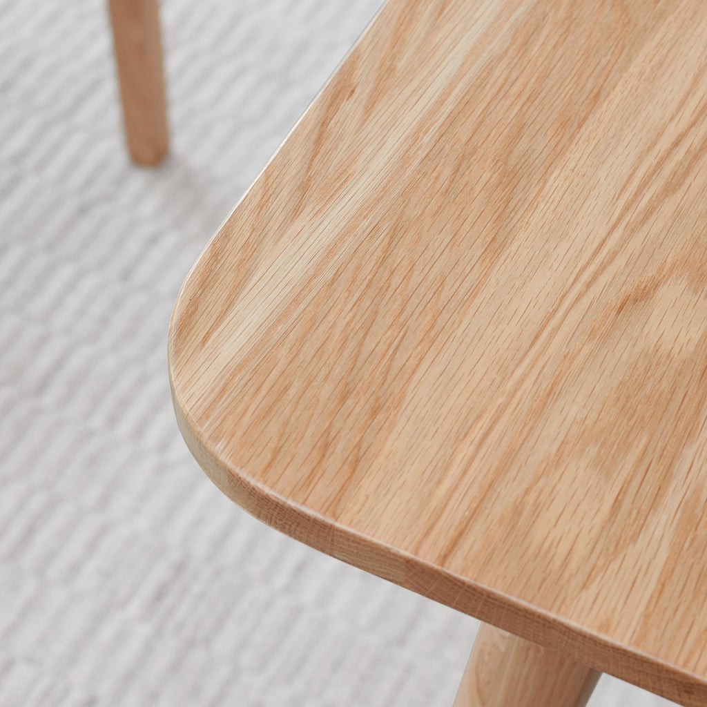 Extendable Solid Oak Dining Table — Round Corners & Diagonal Legs