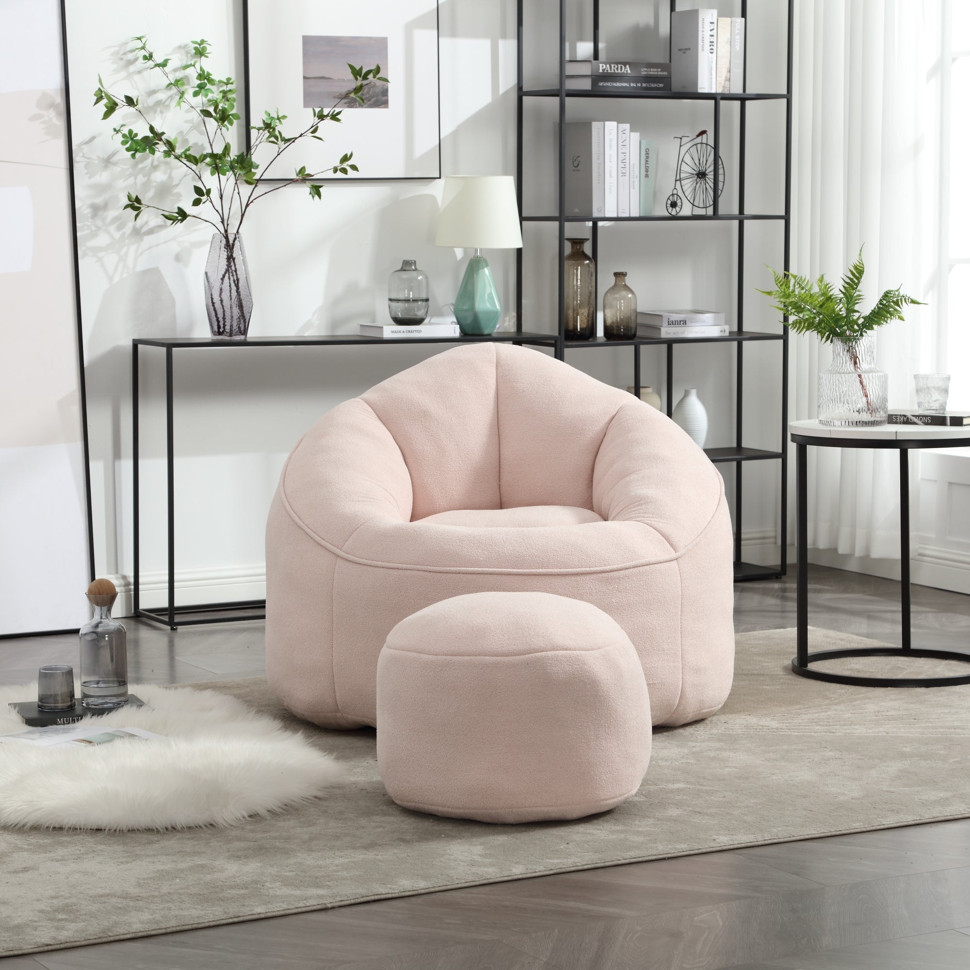 Bean bag sofa chair with footrest product overview