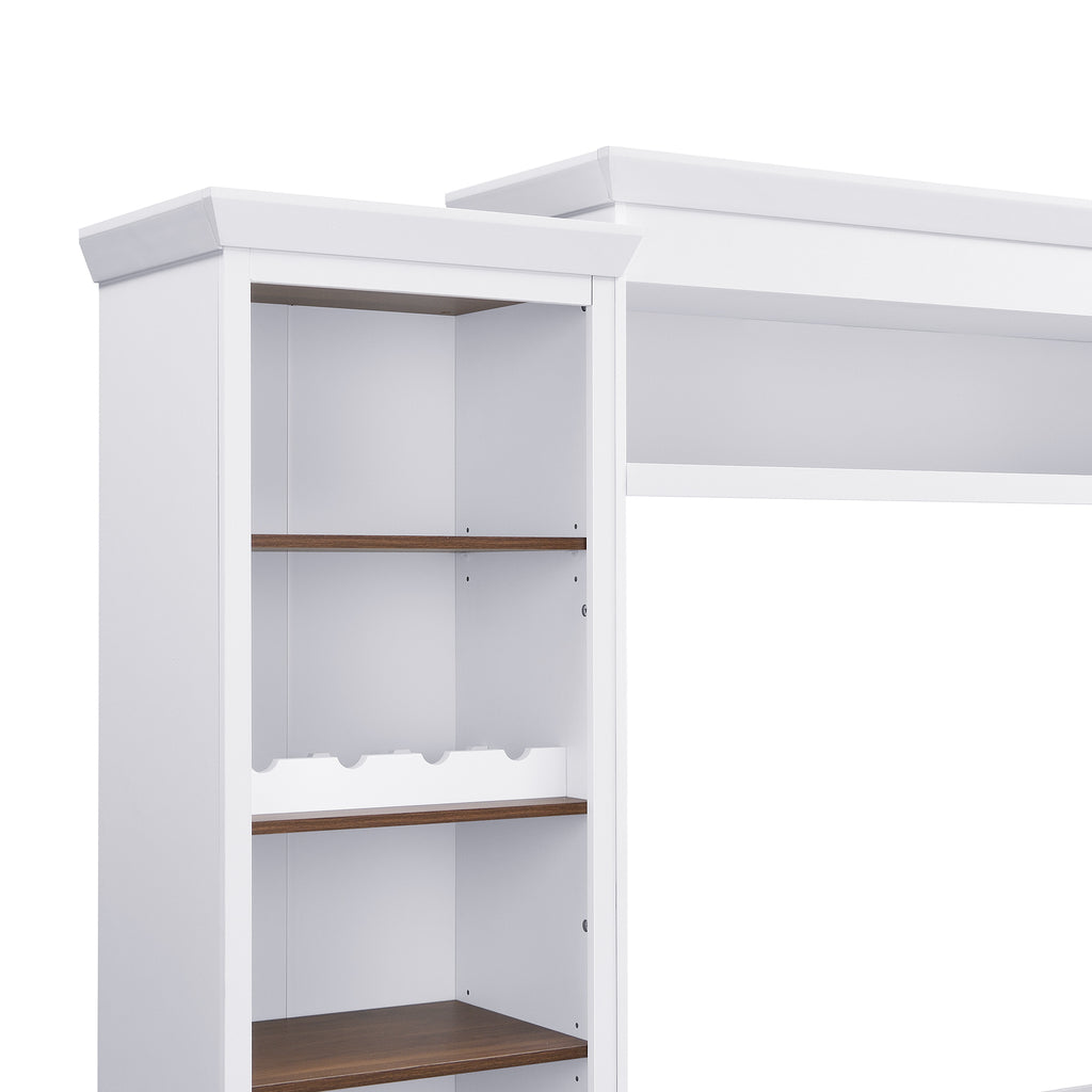 White farmhouse wall unit entertainment center full view
