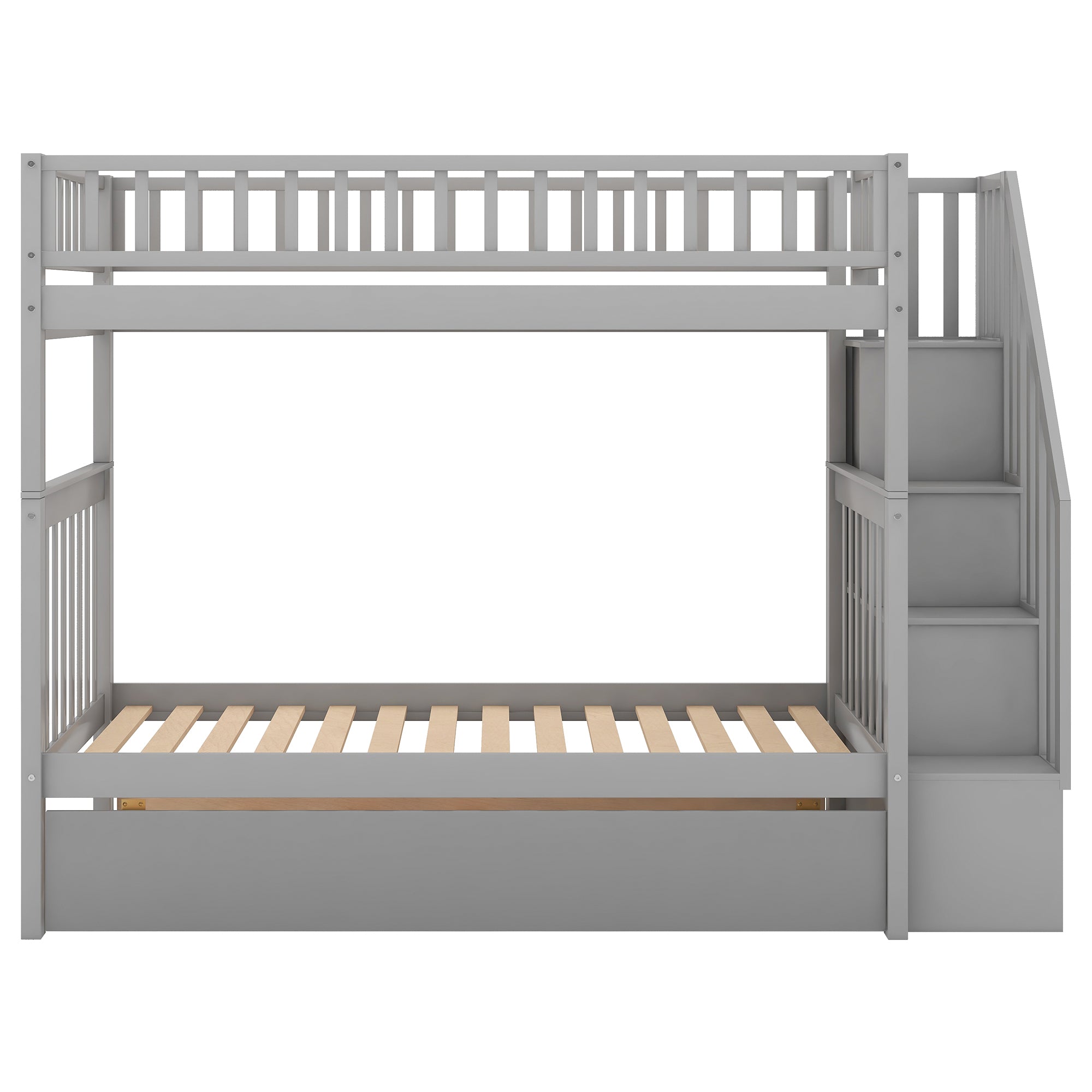 Twin-over-twin bunk bed with trundle full overview